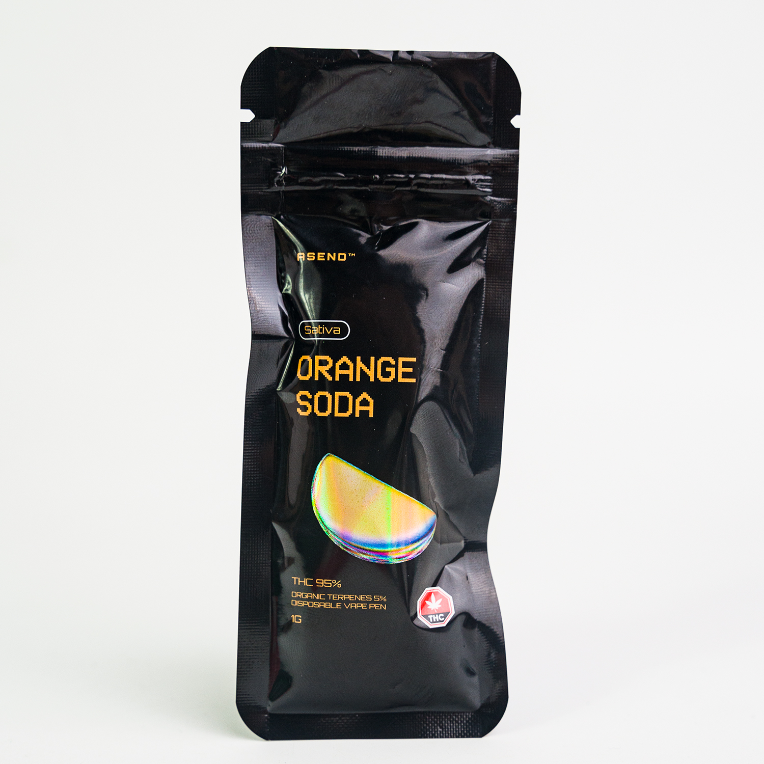 2.5 x 9nch tear notch black foil bag for syringe