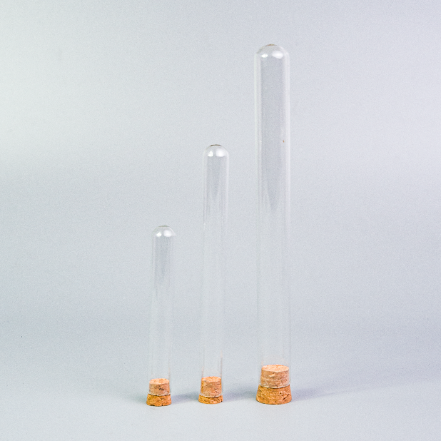 glass with cork caps