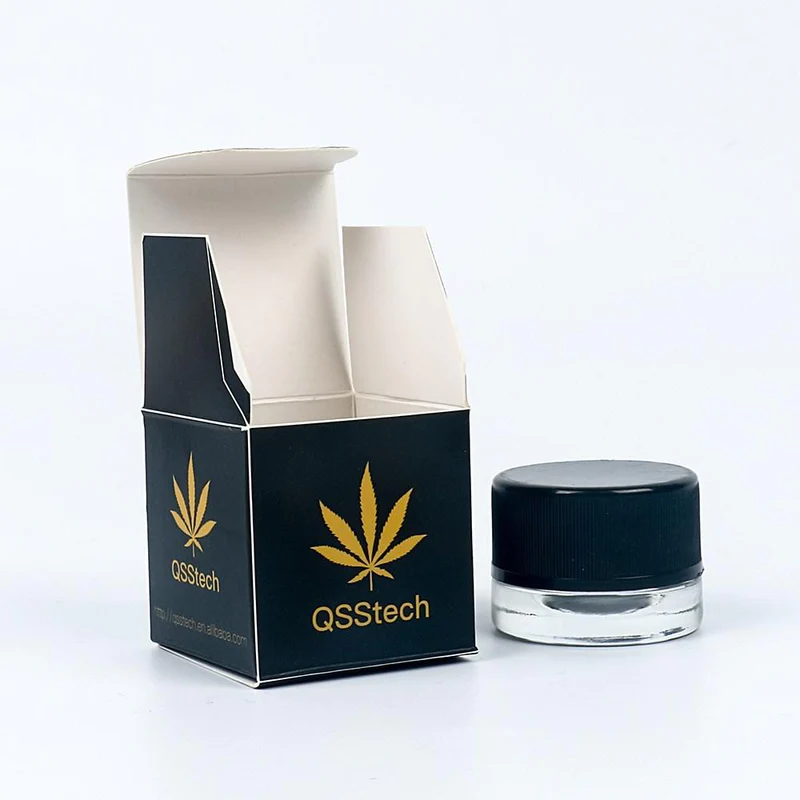 custom branded cannabis concentrate glass jars paper box