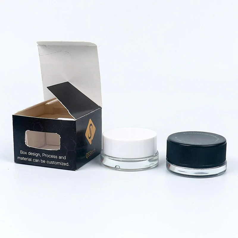 custom branded cannabis concentrates container paper box with display window